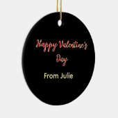 Red black happy Valentine's day from name stylish Keramik Ornament (Rechts)