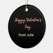Red black happy Valentine's day from name stylish Keramik Ornament (Links)
