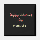 Red black happy Valentine's day from name stylish  Magnet (Vorne)