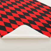 Red Black Harlequin Diamonds Checkers Design  Sherpadecke (3/4)