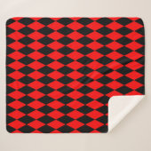 Red Black Harlequin Diamonds Checkers Design  Sherpadecke (Vorderseite (Horizontal))