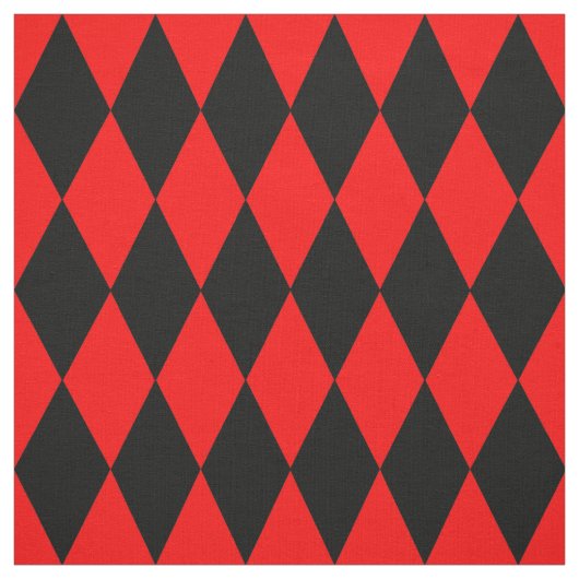 Red Black Harlequin Diamonds Checkers Design  Stoff (Muster)