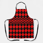 Red & Black Harlequin Muster mit Herz-Schürze Schürze (Vorderseite)