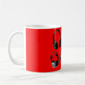 Red Black Headphone Silhouette Pop Art Kaffeetasse (Links)