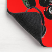 Red Black Headphone Silhouette Pop Art Mousepad (Ecke)