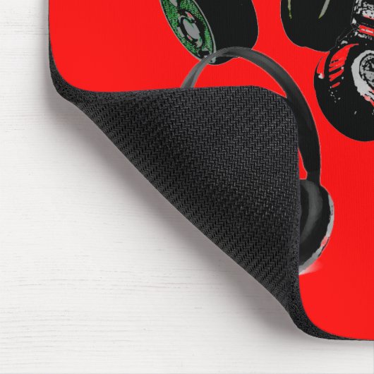 Red Black Headphone Silhouette Pop Art Mousepad (Ecke)