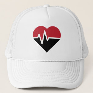 Red-Black Heart Beats Truckerkappe