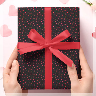 Red & Black Heart Geschenk Geschenkpapier