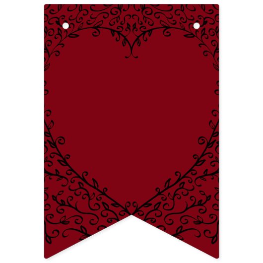 Red Black Heart Wedding Gothic Wimpelkette (Zweite Fahne)