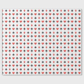 Red Black Hearts Clubs Diamonds Spades Cards Geschenkpapier (Flach)