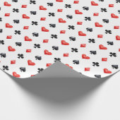 Red Black Hearts Clubs Diamonds Spades Cards Geschenkpapier (Ecke)
