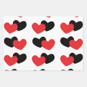 Red Black Hearts Happy Valentine's Day Geschenkpapier Set (Vorderseite)