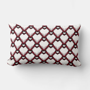 Red Black Hearts Lendenkissen