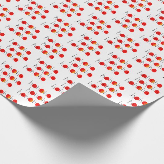 Red & Black Ho Ho Ho Hand bemalt Weihnachten Geschenkpapier (Ecke)