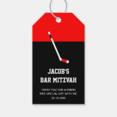 Red Black Hockey Bar Mitzvah Geschenkanhänger (Vorderseite)