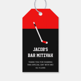 Red Black Hockey Bar Mitzvah Geschenkanhänger