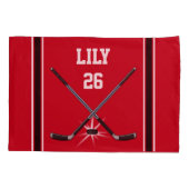 Red Black Hockey Pillowcase für Lily bestellen Kissenbezug (Rückseite)
