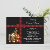Red & Black Holiday Cocktail Party Einladungen (Stehend Vorderseite)