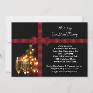 Red & Black Holiday Cocktail Party Einladungen