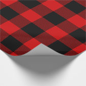 Red Black Huge Buffalo Kariert Lumberjack Tartan Geschenkpapier (Ecke)