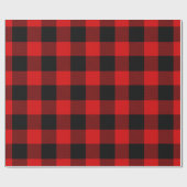 Red Black Huge Buffalo Kariert Lumberjack Tartan Geschenkpapier (Flach)
