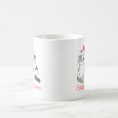 Red Black Illustriert Niedliche Katzen Happy Valen Kaffeetasse (Mittel)