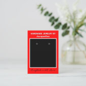 Red Black Jewelry Earrings Website QR Code Visitenkarte (Stehend Vorderseite)