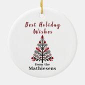 Red Black Kariert Buck Death Keramik Ornament (Hinten)