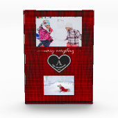 Red Black Kariert Christmas Quote Monogram Foto (Vorderseite)