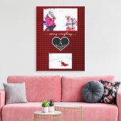 Red Black Kariert Christmas Quote Monogram Foto Leinwanddruck (Insitu (Wohnzimmer))