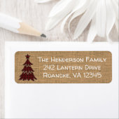 Red, Black Kariert Christmas Tree Address Label (Insitu)