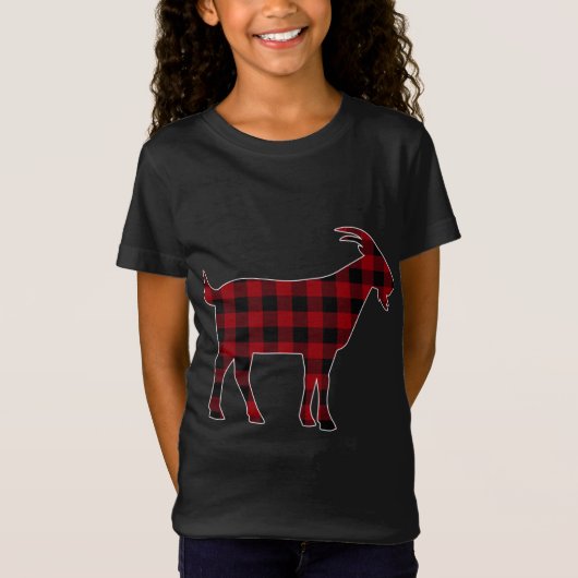 Red Black Kariert Goat Lover Bauer Matching Family T-Shirt (Vorderseite)