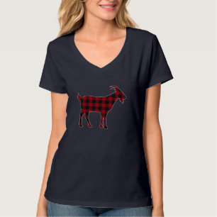 Red Black Kariert Goat Lover Bauer Matching Family T-Shirt