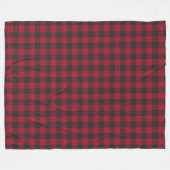 Red Black Kariert Karo Muster Fleece Blankon (Vorderseite (Horizontal))