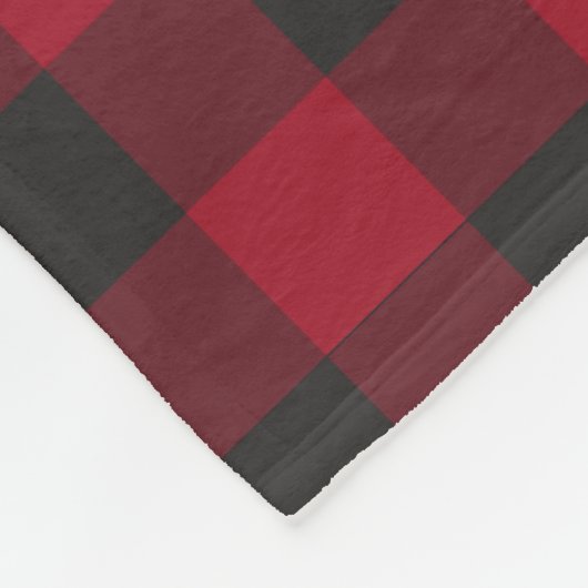Red Black Kariert Karo Muster Fleece Blankon (Ecke)