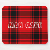 Red Black Kariert Man Cave Mouse Pad Mousepad (Vorne)