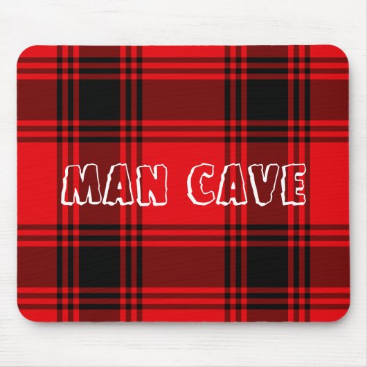 Red Black Kariert Man Cave Mouse Pad Mousepad (Vorne)