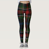 Red Black Kariert Tartan Buffalo Gestreiftes Muste Leggings (Vorderseite)