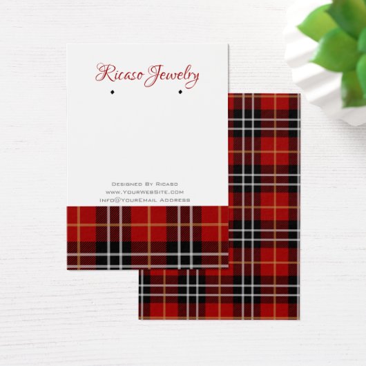 Red Black Kariert Tartan Earring Background (Schreibtisch)