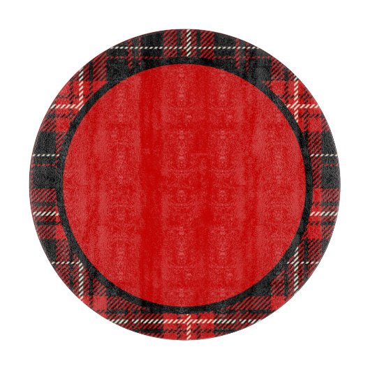 Red Black Kariert Trimmer Schneidebrett (Vorderseite)