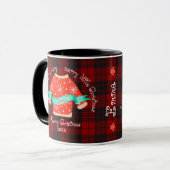 Red Black Kariert Ugly Sweater Niedlich Frohe Weih Tasse (Vorderseite Links)