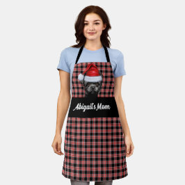 Red Black Kariert und Affenpinscher Hund Weihnacht Schürze