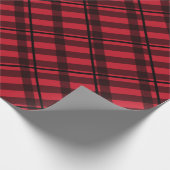 Red Black Karo Pattern Diagonal Xmas Geschenkpapier (Ecke)
