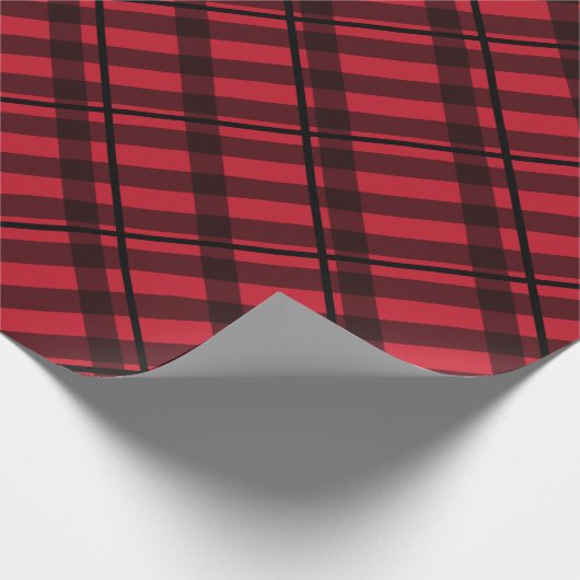 Red Black Karo Pattern Diagonal Xmas Geschenkpapier (Ecke)