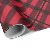 Red Black Karo Pattern Diagonal Xmas Geschenkpapier (Rolleneckpunkt)