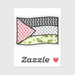 Red & Black Keffiyeh Palestine Flag Heritage Aufkleber