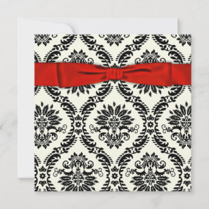 Red Black Krawatte Party Black Damask Party Einlad Einladung