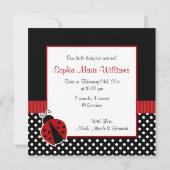 Red Black Ladybug Foto Birth Ankündigung (Rückseite)