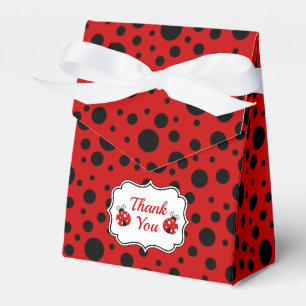 Red Black Ladybug Frame Polka Dots Geburtstag Dank Geschenkschachtel