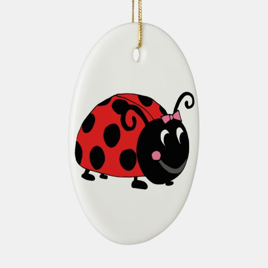 Red Black Ladybug Keramik Ornament (Rechts)